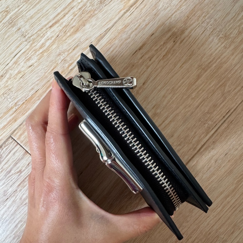 Longchamp Le Roseau Wallet in Black - Picture 6 of 9
